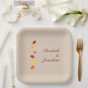 Herbstlaubs Hochzeit Pappteller