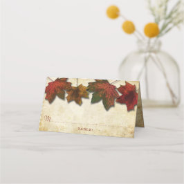 Herbstlaubs Hochzeit Platzkarte