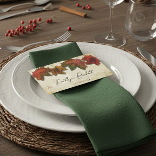 Herbstlaubs Hochzeit Platzkarte