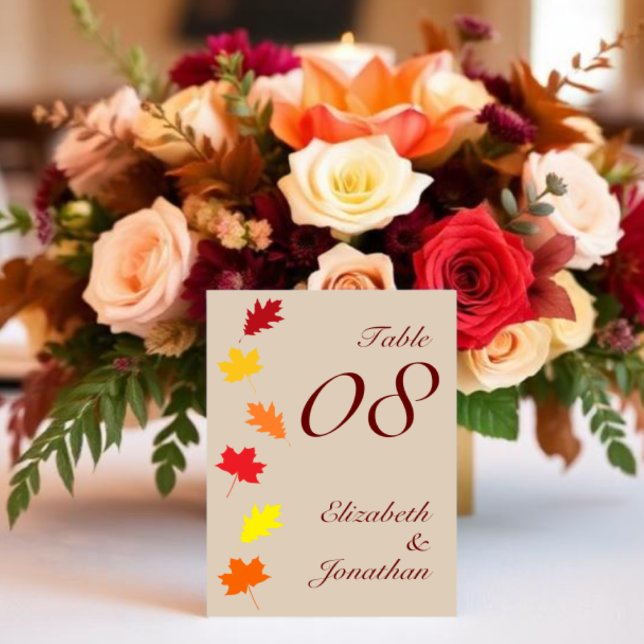 Herbstlaubs Hochzeit Tischnummer (Von Creator hochgeladen)