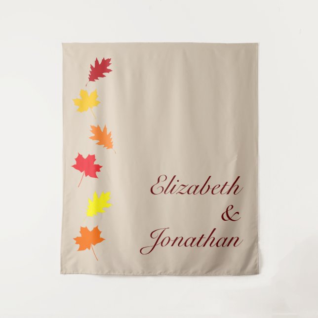 Herbstlaubs Hochzeit Wandteppich (Vorderseite)