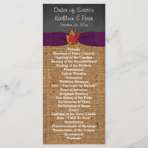 Herbstlaubs IMITATE Burlap Chalkboard Hochzeitspro Programm