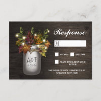 Herbstlaubs Mason Jar Rustic Wedding RSVP Cards