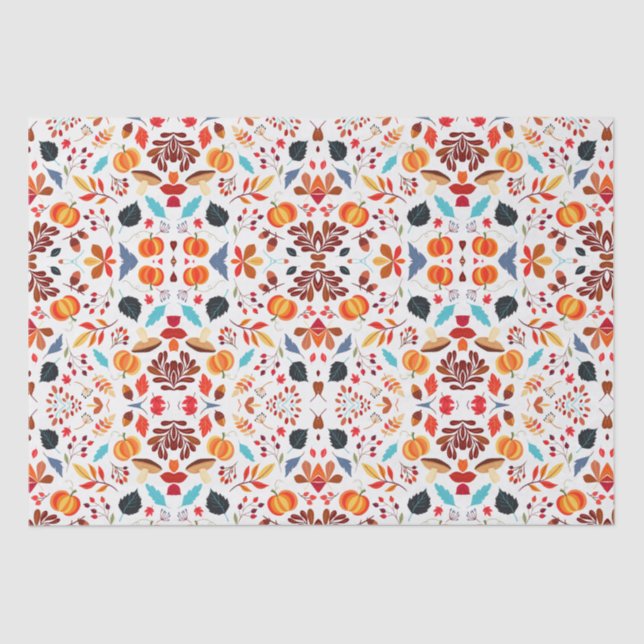 Herbstlaubs Pumpkin Pattern  Seidenpapier (Vorderseite)
