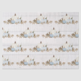 Herbstlaubs Pumpkin Watercolor Blue n White Rustic Seidenpapier