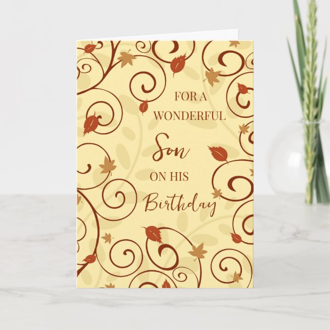 Herbstlaubs Son Birthday Karte (Vorderseite)