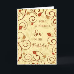 Herbstlaubs Son Birthday Karte<br><div class="desc">Geburtstagskarte für einen Sohn mit Herbst Geburtstag mit Herbstlauben Design und nachdenklichen Vers.</div>