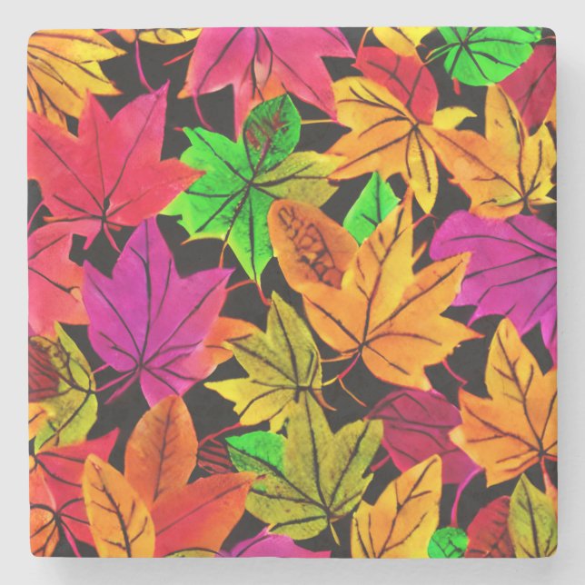 Herbstlaubs Stone Untersetzer (Vorderseite)