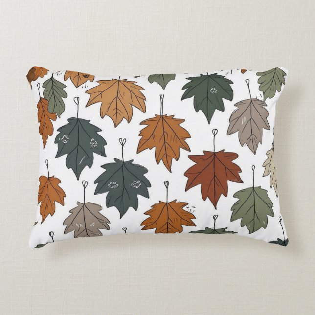Herbstleaf Doodle Akzent Kissen (Vorderseite)