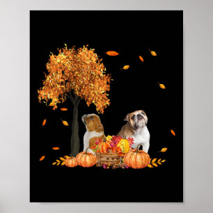 Herbstleaf Fall Dog Lover Halloween Erntedank Poster