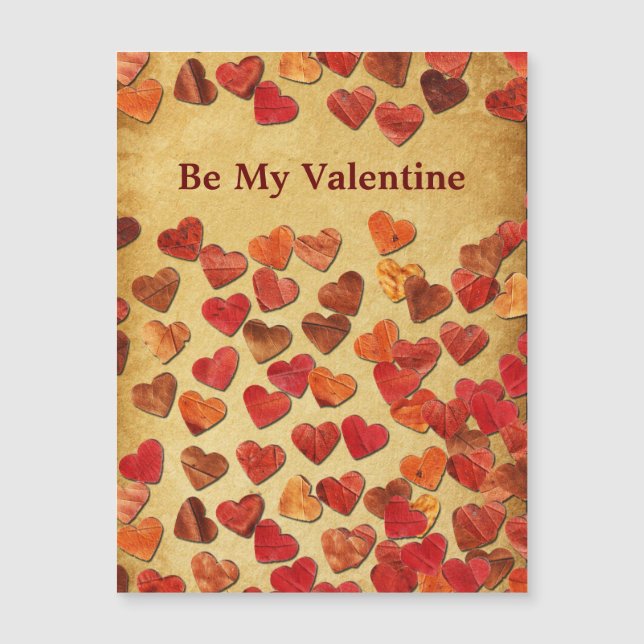 Herbstleaf Herz - Valentine Magnetkarte (Vorderseite)