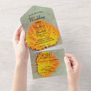 Herbstleaf-Hochzeit im Herbst All In One Einladung