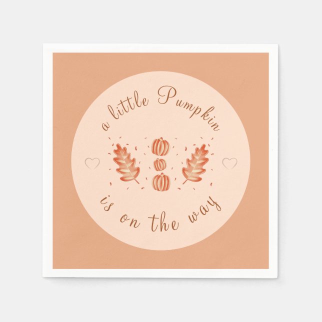 Herbstleaf & Little Pumpkins Kinderdusche Party Serviette (Vorderseite)