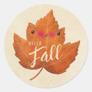 Herbstleaf Niedlicher Halloween-Erntedank Fall Runder Aufkleber