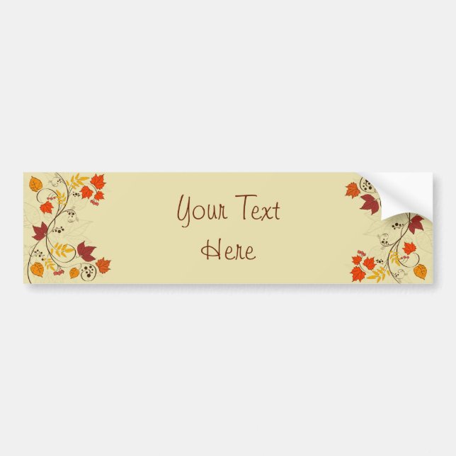 Herbstleaf Reben mit anpassbarem Text Autoaufkleber (Vorne)