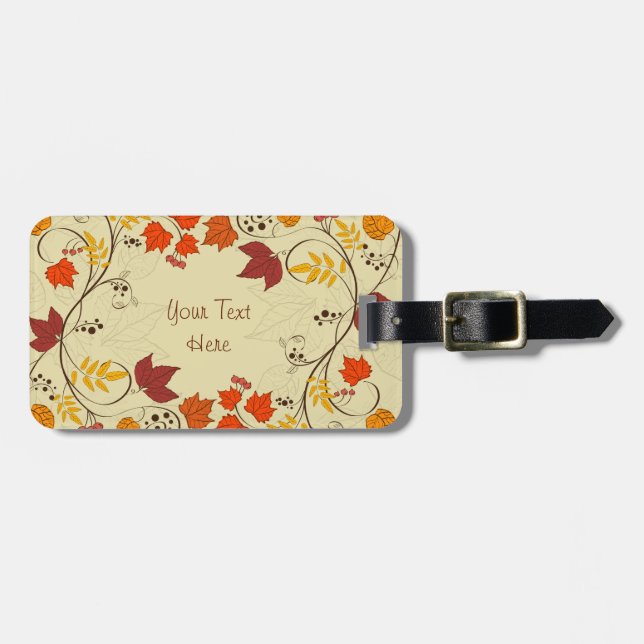 Herbstleaf Reben mit anpassbarem Text Gepäckanhänger (Vorderseite horizontal)
