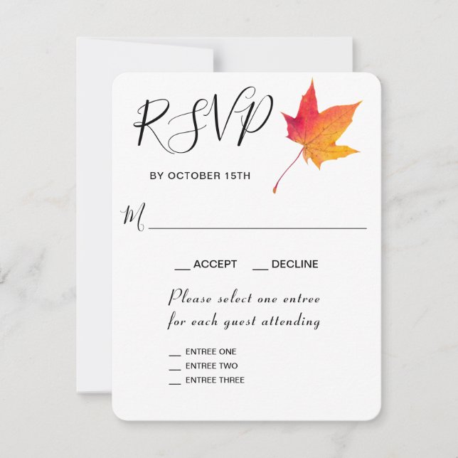 Herbstlease 3 Entf-UAWG-Antwortkarte RSVP Karte (Vorderseite)