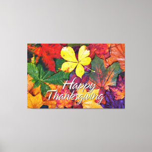 Herbstleaves 5 ummantelte Canvas Leinwanddruck