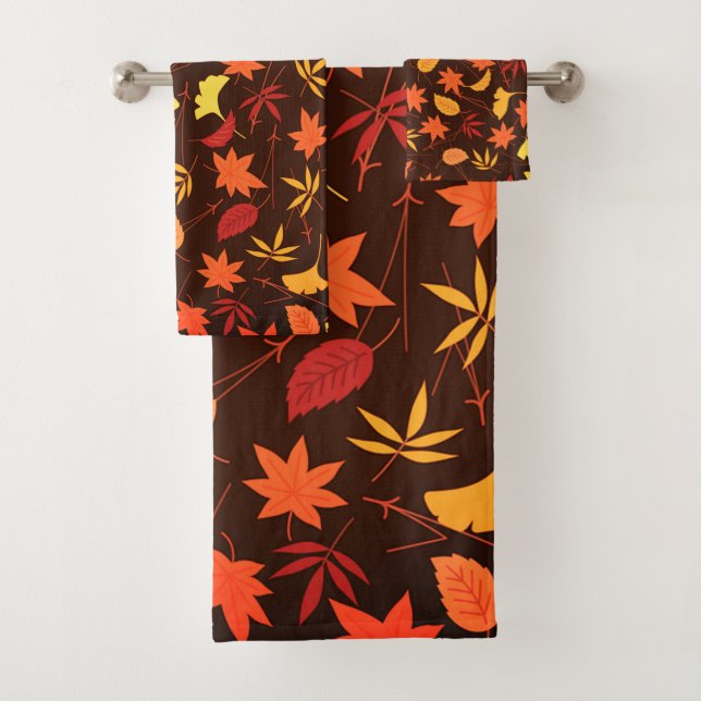 Herbstleaves Badetuch Set Orange Gelb Farben (Insitu)