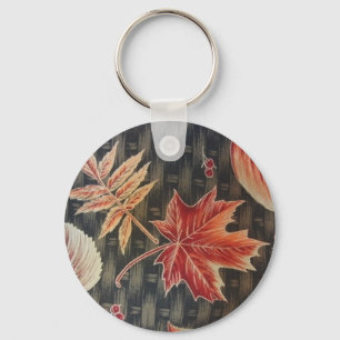 Herbstleaves & Basketweave Schlüsselanhänger
