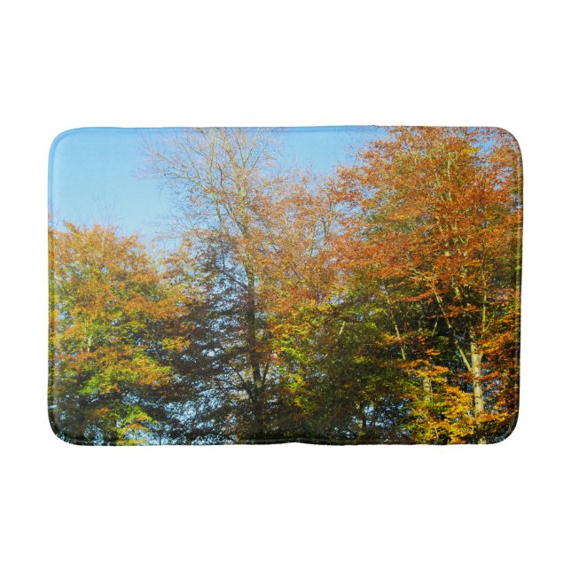 Herbstleaves & Blauer Himmel - Personalisiert Badematte (Vorderseite)