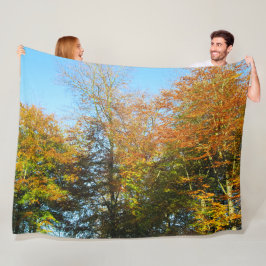 Herbstleaves & Blauer Himmel - Personalisiert Fleecedecke