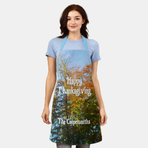 Herbstleaves & Blauer Himmel - Personalisiert Schürze