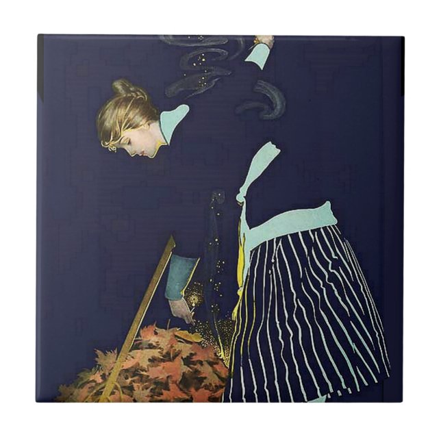 Herbstleaves Bonfire von C Coles Phillips Fliese (Vorderseite)