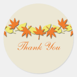 Herbstleaves Border Stickers, orange/gelb Runder Aufkleber