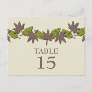 Herbstleaves Border Table Postcard, braun/grün Postkarte