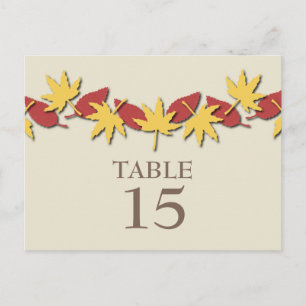 Herbstleaves Border Table Postcard, gelb/rot Postkarte