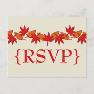 Herbstleaves Border UAWG Postcard, rot/orange Einladungspostkarte