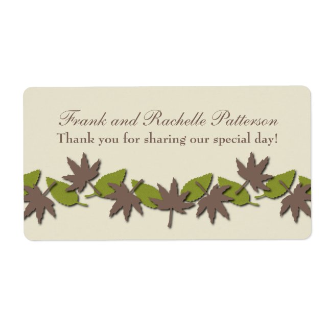 Herbstleaves Border Wedels Labels, braun/grün (Vorne)