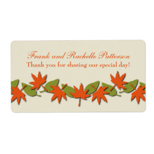 Herbstleaves Border Wedels Labels, Orange/Green