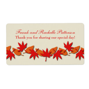 Herbstleaves Border Wedels Labels, rot/orange