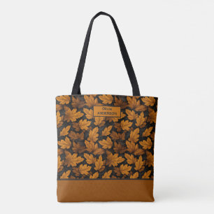 Herbstleaves Brown Orange Folies Personalisiert Tasche