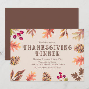 Herbstleaves Erntedank Abendessen Einladung