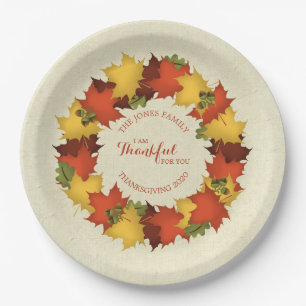 Herbstleaves Erntedank Wreath Pappteller