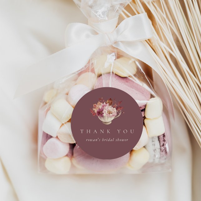 Herbstleaves Fall Brautparty Tee Gefallen Runder Aufkleber (Von Creator hochgeladen)