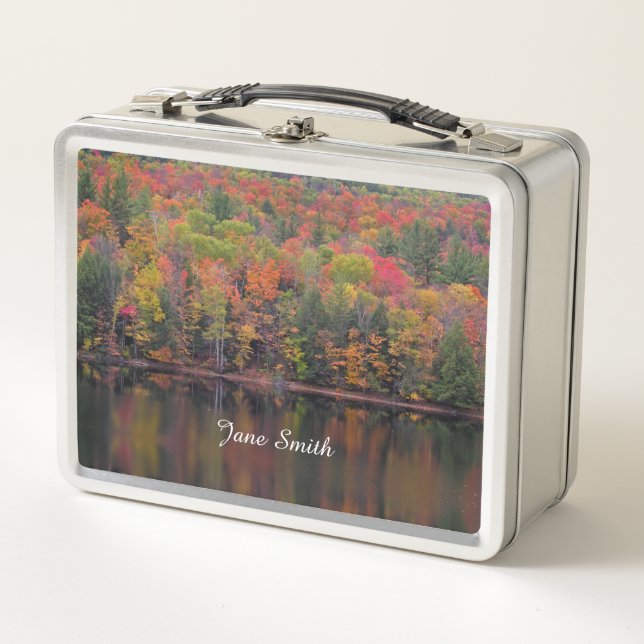 Herbstleaves Fallfarbenszenario Metall Brotdose (Vorderseite)