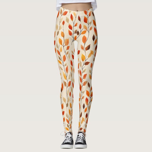 Herbstleaves Fallmuster Leggings (Vorderseite)