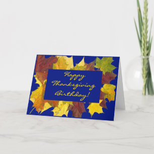 "Herbstleaves" Geburtstag auf Erntedank-Karte Feiertagskarte