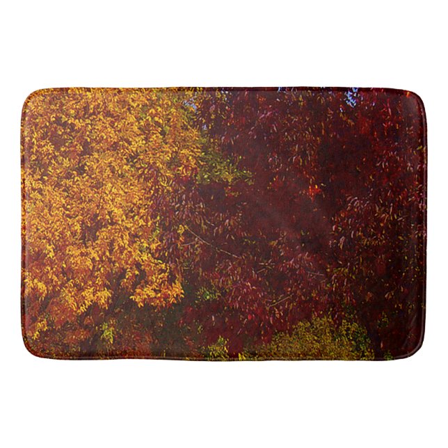 Herbstleaves Gelb und Lila, ZSSPG Badematte (Vorderseite)