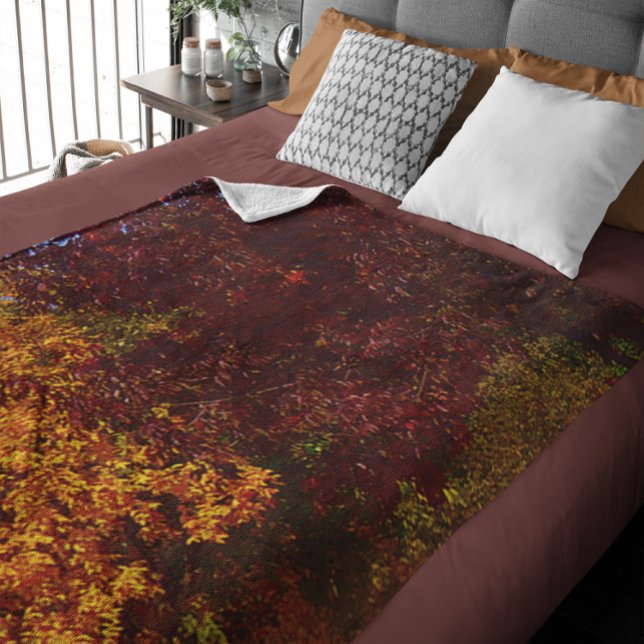 Herbstleaves Gelb und Lila, ZSSPG Fleecedecke (Autumn Leaves of Yellow and Purple, ZSSPG Fleece Blanket)