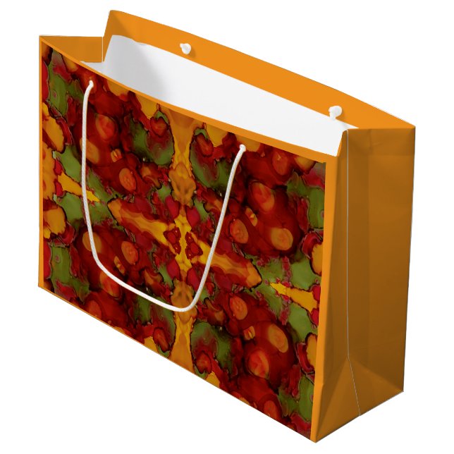 Herbstleaves Große Geschenktüte (Vorderseite Schrägansicht)