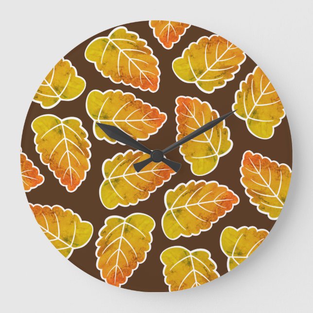 Herbstleaves Große Wanduhr (Vorderseite)
