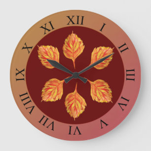 Herbstleaves Große Wanduhr