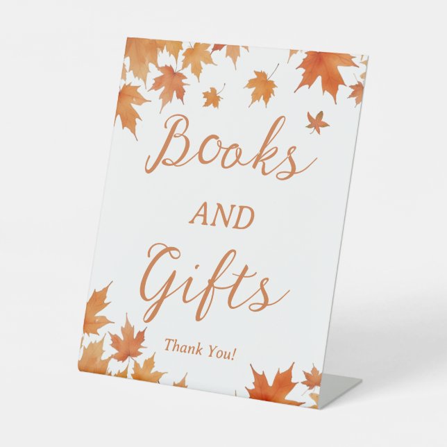 Herbstleaves Herbstdusche Bücher und Geschenke Sockelschild (Vorderseite)