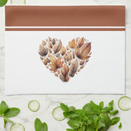 Herbstleaves Herz geformt Geschirrtuch