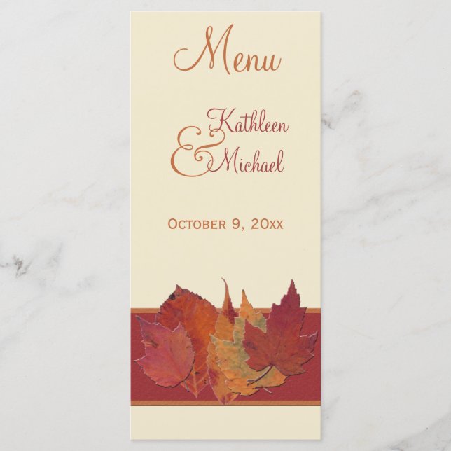Herbstleaves II Hochzeitkarte Menükarte (Vorderseite)